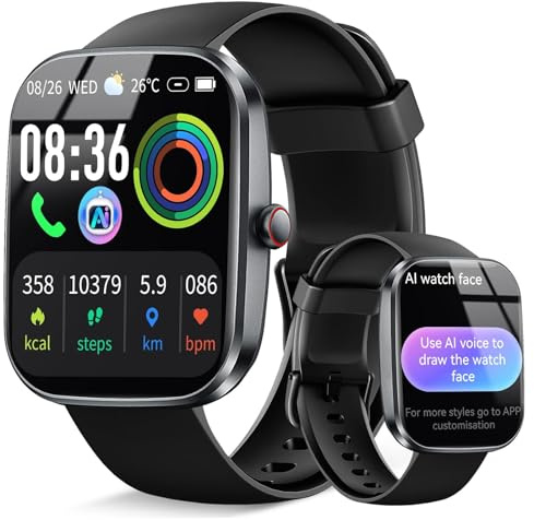 uaue Montres intelligentes, traqueur de fitness HD (répondre/passer des appels), étanche