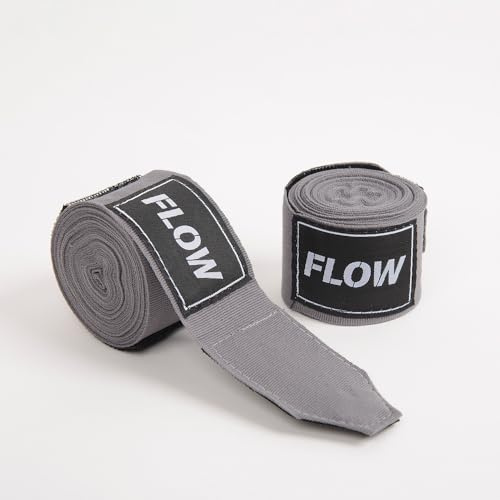 Flow Fightgear Boxbandagen 4,5m | Handbandagen im Mexikanischen Stil | Für Boxen, MMA & Muay Thai | Elastisch mit Daumenschlaufe für Stabilität & Schutz | 2er Set