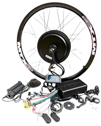 SMTYXS 72V 3000W 3K Bürstenloser Nabenmotor for Elektrofahrräder, 142mm Ausfallende, MTB E-Bike Motor-Rad-Umbausatz, 80-90 Km/h(UKC1 Plus,28inch)