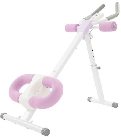 Bauchtrainer für Zuhause Bauchmuskeltrainer,Klappbares Bauch Trainingsgerät mit 5 Höhenverstellstufen,Bodybuilding Expander mit LCD-Display und Trainingsbänder