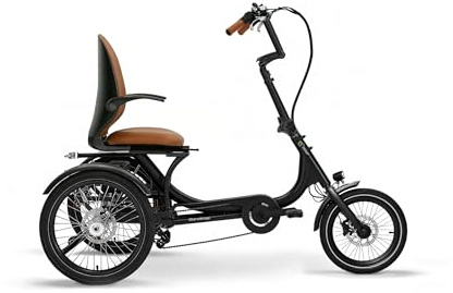 SachsenRAD T6 Comfort E-Dreirad für Senioren, 20” Aluminium E-Bike Klapprad Trike mit Durchstiegrahmen, 6 km/h Schiebehilfe, Rückleuchte mit integriertem Bremslicht, für Freizeit und Einkaufen