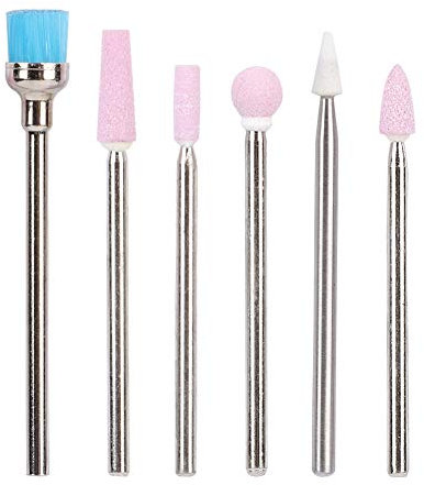 6Pcs Kit de brocas para uñas de acero inoxidable, Accesorios de broca para manicura(JG#6)