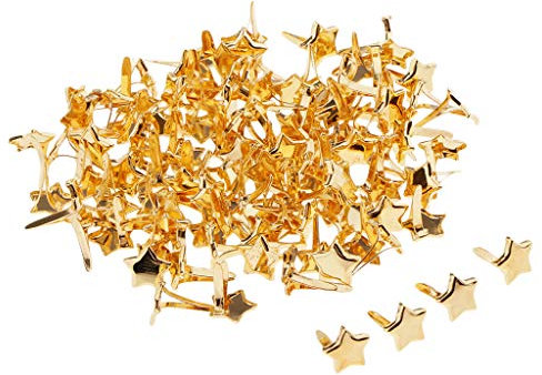 P Prettyia 50/100 pcs Mini Brads Musterklammern Musterbeutelklammern Verschlussklammern Klammern mit Rundkopf Metall Bastelklammern für Scrapbooking Basteln - 8x10mm