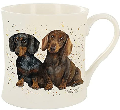 sufe Bree Merryn Fine China Slinky & Scooter Dachshund Dog Tea/Coffee Boxed Mug 8.5cm
