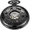 Vintage Schwarze Hohle Krone Schädel Getriebe Pentagramm mechanische Taschenuhr selbstaufziehende antike Herren-Taschenuhr