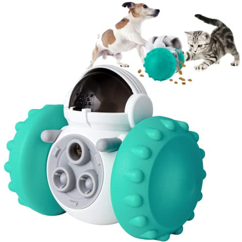 Leipple Interactive Dog Toy Treat Dispensing Puppy Toys Automatic Durable Puzzle Toy Slow Feeder for Improve IQ, Reduce Boredom, Small Medium Dogs Cats (Blue)