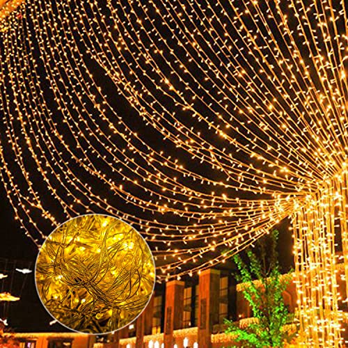 Ikodm LED Lichterkette Außen 200m, 1000LED Lichterkette Außen mit Speicherfunktion & 8 Modi Wasserdicht Warmweiß Lichterkette für Außen & Innen Party Hochzeit