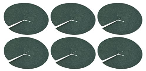 M METERXITY 6pz Pacciamatura Cerchio - Rotondo Non Tessuto Tessuto Albero Protezione Tappetino, Fioriera Barriera Controllo Erbacce, Applicazione Piante Esterni Piante (5.4, Scuro Verde)
