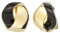 Traveller Ohrclip - 22kt vergoldet - schwarz - 157555