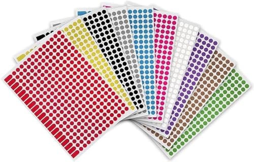 AVERY - 5880 Klebepunkte, 8 mm, bedruckbar, mehrfarbig, Rosa, Schwarz, Weiß, Braun, Violett, Grau, Gold, Rot, Grün, Blau