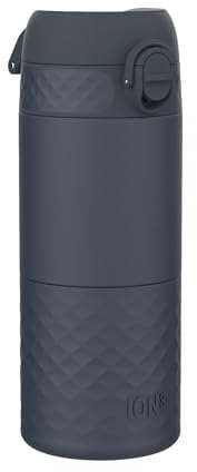 ION8 Insulated Travel Mug, Leak Proof, Triple Lock Secure, Spill-Free in Transit, Hygienic Cover, Easy-to-Clean, Perfect On-The-Go, Soft Base, Stainless Steel, Ash Navy