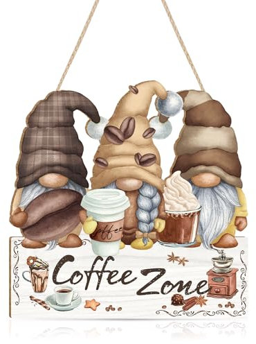 CHDITB Coffee Sign - Retro Brown Wood Wall Decoration for Kitchen, Coffee Bar, Shop, Restaurant, Home