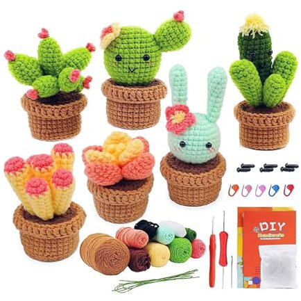 Häkelset für Anfänger, Häkelnadel Set, Häkelset für Anfänger mit Häkelgarn, Sonnenblume, mit Häkelnadel Set, Polyesterfaserfüllung, Stieldraht,Maschenmarkierern, Häkel-Starter-Kit für DIY-Bastelkunst
