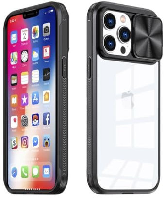 CamSlider Case Hülle mit Kameraschutz Bumper TPU Hülle Stoßfest Handyhülle kompatibel mit iPhone 15 Plus Schwarz