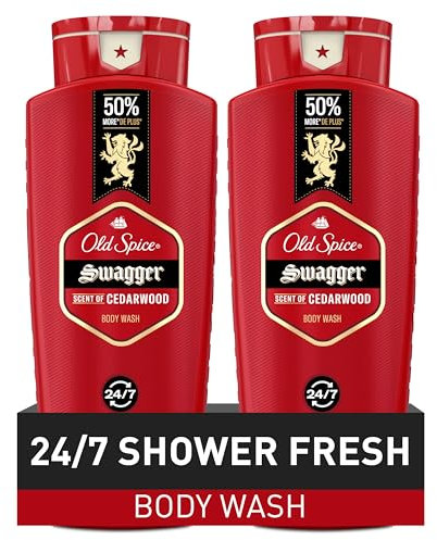 0 Red Collection Swagger Scent with Cedarwood, Men's Body Wash, 24 oz (Pack of 2)