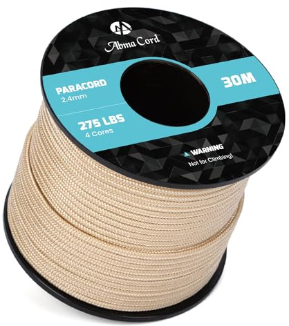 Abma Cord 2,4mm Paracord 275 30M Nylonrep 4 Kärntrådar Nylonsnöre