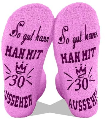 Geschenke zum 30 Geburtstag Frau,Anti Rutsch Socken Damen Geschenk,Beste Lustig Kuschelsocken Frauen 39-42,Socken mit Spruch,30th Geburtstagsgeschenk für Freundin Tochter Mutter,Lustige Birthday Gifts