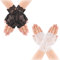 2 Paar Fingerlose Spitzenhandschuhe Spitzenhandschuhe Schwarze Spitzenhandschuhe Damen Fingerlos Spitze Handschuhe Kurz,Ingerlose Gloves Damen Mädchen,Braut Spitzenhandschuhe,für Hochzeit,Party