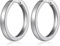 Ohrringe Creolen für Damen Kleine Silber Hoop Ohrringe Kleine Sleeper Hoops Huggie Scharnierohrringe Silber 18mm