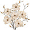 Arborus 3PCS Christmas Velvet Magnolia Flowers 29.9 Stems With Golden Buds Cream for Tree Xmas Ornaments Garland Wedding Party Decorations