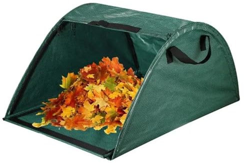 Recogedor grande de 100 litros con asa, bolsas de jardinería tipo bandeja para una fácil recogida de residuos, contenedores de hojas resistentes