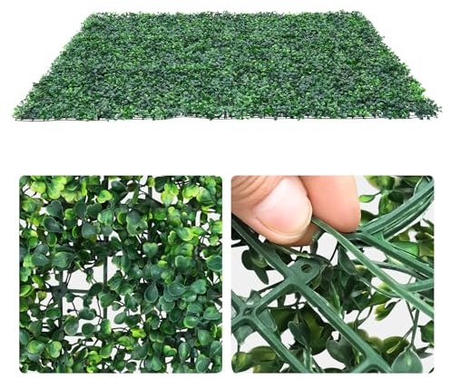 MINRS 12 plantas artificiales de pared para pared, 60 x 40 cm, césped artificial en miniatura, decoración para cocina, boda, balcón, jardín, fiesta