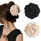 TOFBS Pinzas Pelo Mujer 2 Piezas Antideslizantes Cabello Sujeción Agarre Fuerte Rosas Flower Hair Clip Accesorios Para Diario Fiesta Boda Playa Viajes（Negro + Beige）