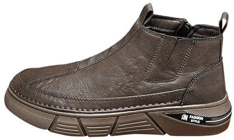 EJIMUQO Stivaletti Uomo Eleganti Invernali Stivali Impermeabili Imbottiti Chelsea Pelle Equitazione 41 Con Tacco Alto