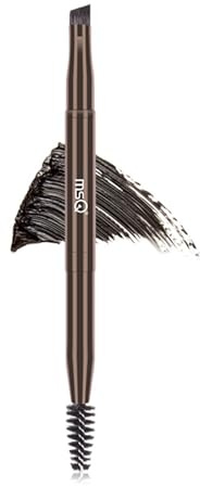 MSQ Eyebrow Brush Duo Eyebrow Spoolie, 2 in 1 Pro Angled Eye Brow Spoolie | Angled Eye Brow Brush and Spoolie Brush Dual Ended Eyebrow Brush