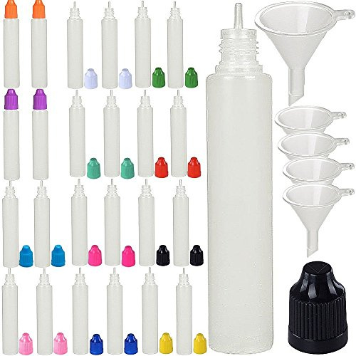 XIAONAN 20 Pack x 60ml LDPE Empty Plastic Pen Shaped Squeezable Dropper Bottles