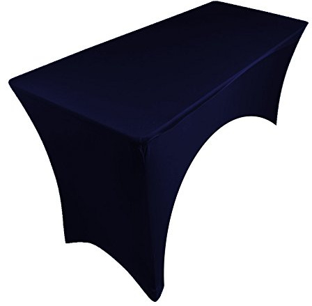 Spandex-Tischdeck, Tischdecke aus Stretchstoff für Tische von 1,83 m, mit Seitenbogen, für Buffets, DJ 183 x 75 x 75 cm blue navy