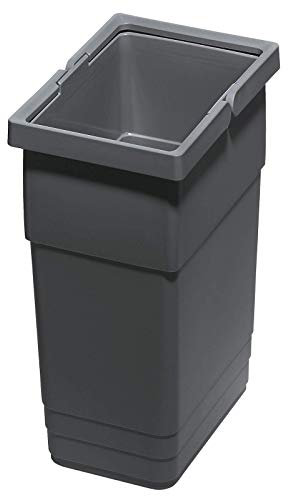 Ninka eins2vier Poubelle Hauteur: 275 mm Volumen: 6 Liter 210 x 140 mm gris sombre Bac de Compostage Corbeille Recyclage