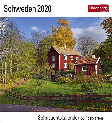Sehnsuchtskalender Schweden - Kalender 2020 - Harenberg-Verlag - Postkartenkalender mit 53 heraustrennbaren Postkarten - 16 cm x 17,5 cm