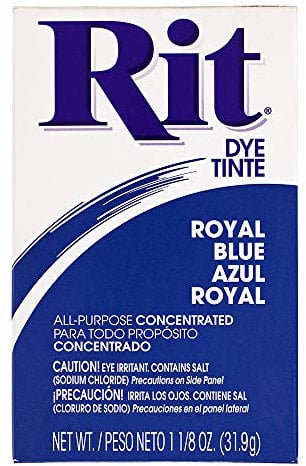 Craft County All-Purpose Concentrated Farbstoff Powder “Packung zeigt ungefähre Farbe auf 100% weißer Baumwolle (Königsblau)