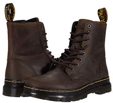 Dr. Martens 8 Eye Boot Springerstiefel, Dark Brown Crazy Horse, 37 EU