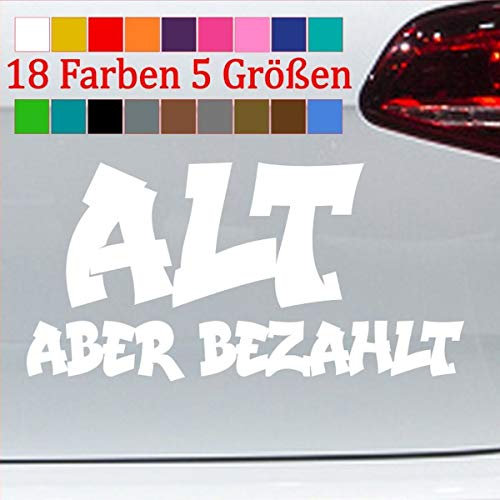 generisch Alt Aber bezahlt Aufkleber JDM Tuning erstes Auto Abwrackprämie Sticker 10-Weiß 10x5cm