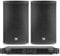 Power Dynamics PD-410P 10 Passive DJ PA Speaker System with Vonyx VDA500 500W Amplifier & Professional Audio Cables - Complete Party, Disco, Stage or Club Sound Set