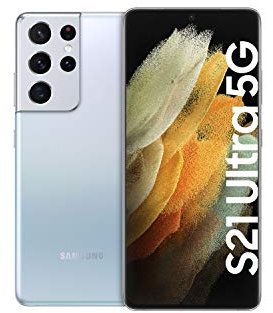 Samsung Galaxy S21 Ultra 5G, Android Smartphone ohne Vertrag, Quad-Kamera, Infinity-O Display, 512 GB Speicher, leistungsstarker Akku, Phantom Silver
