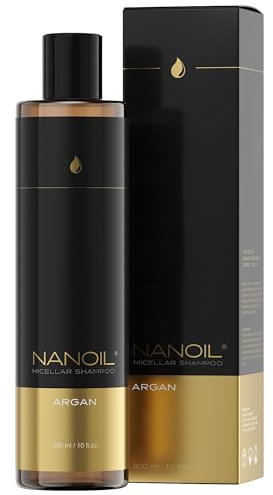 Mizellen Shampoo mit Arganöl Nanoil Argan Micellar Shampoo 300ml - Schutz und Glättung, Stärkung der geschwächten Haare, Reinigung, gesunde Haare