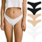 SHARICCA Strings Set Seamless Tangas Damen Nahtlose Unterhosen Sexy Mehrfarbig No Show Seamless Atmungsaktiv Thong Slip 6er-Pack Set (Mehrfarbig-6P01 M)