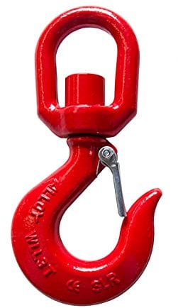 MOVKZACV Gancio girevole per occhio, 1 tonnellata in acciaio legato gru forgiato accessori girevole occhio gancio grillo (rosso)