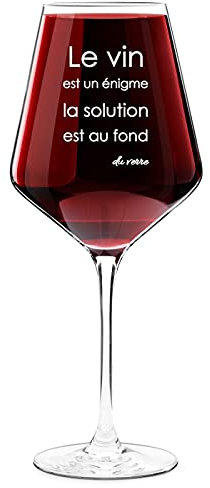 Maverton Verre à Vin en Cristal pour elle - 490 ml - Verre Personnalisé à Vin Rouge et Blanc - Cadeau d’anniversaire pour chaque Femme - Énigme