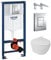 Lavita Vorwandelement Solido + Wand Hänge WC Sogo Slim Weiß Spülrandlos + WC Sitz mit Absenkautomatik Verchromter Knopf Komplettset Unterputz Spülkasten Toilette Komplett Sett WC
