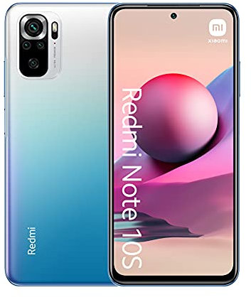 Xiaomi Redmi Note 10S - Smartphone 6GB+128GB, 6.43 AMOLED DotDisplay, MediaTek Helio G95, 64MP Quadruple Caméra, 5000mAh, Bleu Ocean (Reconditionné)