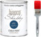 bianco Shabby Pintura a la Tiza para Todas las Superficies - 1 L Chalk Paint Blu Impero + Brocha 40mm para Muebles de Madera - Interior & Exterior