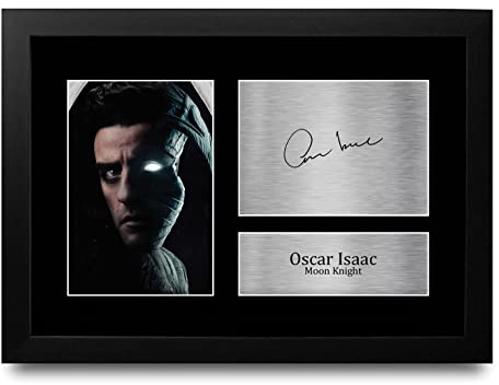HWC Trading FR A4 Oscar Isaac Moon Knight Geschenke Gedrucktes Signiertes Autogramm Foto für Fans von Fernsehshows - A4 Framed