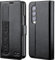 OCASE Custodia Samsung Galaxy Z Fold 4 con supporto S-Pen, Cover Samsung Z Fold 4 Portafoglio [Vetro Temperato] [RFID Blocking] [Carta Fessura] Custodie in Pelle per Galaxy Z Fold4 - Nero