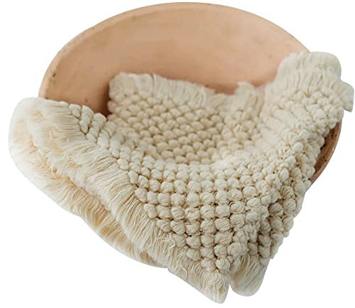 Neugeborene Fotografie Requisiten Decken,Neugeborenes Fotoshooting Decke Baby Kuscheldecke Newborn Baby Wrap Decke DIY Neugeborenen Baby Fotografie Matte Baby Foto Props Für Baby 3-6 Monate,Beige