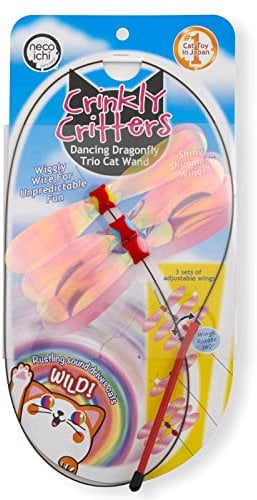 Necoichi Crinkly Critters Dancing Dragonfly Trio Wire Cat Wand No.1 Selling Cat Toy in Japan