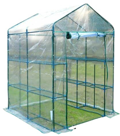 AIDNTBEO Mini Invernadero de PVC para Interiores y Exteriores, Invernadero Interior con Estantes, Puerta Enrollable, Transparente